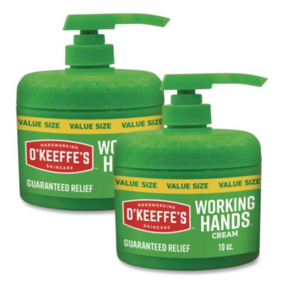 O'Keeffe's Working Hands Hand Cream, 10 oz Pump Bottle, Unscented, 2/Carton (116639)