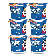 Kellogg's Breakfast Cereal, Frosted Flakes, Single-Serve 2.1 oz Cup, 6/Box (01468)