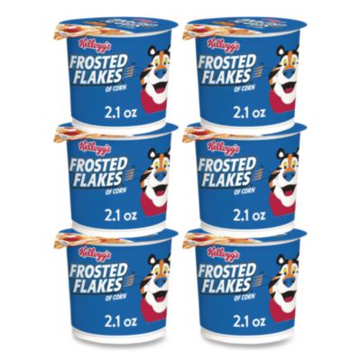 Kellogg's Breakfast Cereal, Frosted Flakes, Single-Serve 2.1 oz Cup, 6/Box (01468)
