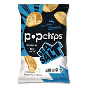 popchips Potato Chips, Sea Salt Flavor, 0.8 oz Bag, 24/Carton (71100)
