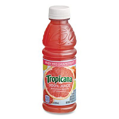 Tropicana 100% Juice, Ruby Red Grapefruit, 10oz Bottle, 24/Carton (57161)