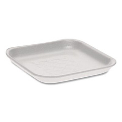 Pactiv Evergreen Supermarket Tray, #1S, 5.1 x 5.1 x 0.65, White, Foam, 1,000/Carton (0TF101S00000)