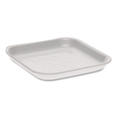 Pactiv Evergreen Supermarket Tray, #1S, 5.1 x 5.1 x 0.65, White, Foam, 1,000/Carton (0TF101S00000)