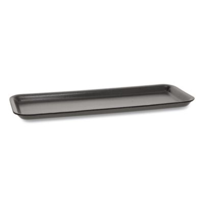 Pactiv Evergreen Supermarket Tray, #7S, 14.62 x 5.62 x 0.67, Black, Foam, 250/Carton (0TFB07S00000)