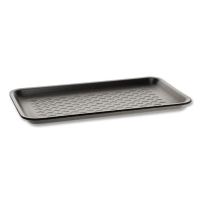 Pactiv Evergreen Supermarket Tray, #10S, 10.9 x 5.9 x 0.7, Black, Foam, 500/Carton (51P910S)