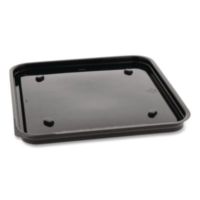 Pactiv Evergreen Recycled Plastic Container, 6 x 6 Brownie Container, 7.5 x 7.5 x 0.56, Black, Plastic, 195/Carton (75SBASE)