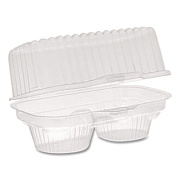 Pactiv Evergreen ClearView Bakery Cupcake Container, 2 Compartments, 6.75 x 4 x 4, Clear, Plastic, 100/Carton (2002)