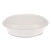 Pactiv Evergreen Newspring VERSAtainer Microwavable Containers, 48 oz, 9.5 x 9.5 x 2.4, White/Clear, Plastic, 150/Carton (NC948)