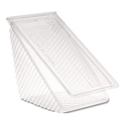Pactiv Evergreen Plastic Hinged Lid Sandwich Container, 3.25 x 6.5 x 3, Clear, 85/Pack, 3 Packs/Carton (Y11334)