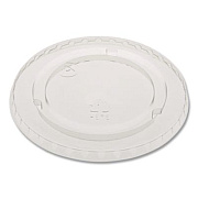 Pactiv Evergreen EarthChoice Strawless RPET Lid, Flat Lid, Fits 9 oz to 20 oz "A" Cups, Plastic, Clear, 1,020/Carton (YLP20CNH)