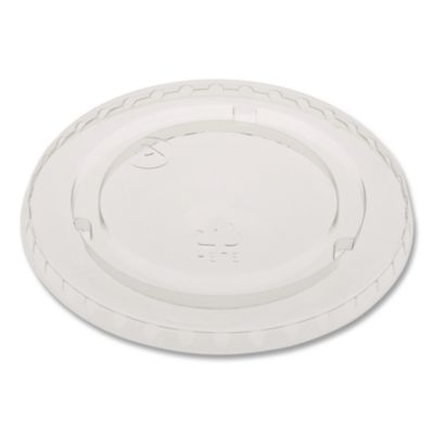 Pactiv Evergreen EarthChoice Strawless RPET Lid, Flat Lid, Fits 9 oz to 20 oz "A" Cups, Plastic, Clear, 1,020/Carton (YLP20CNH)