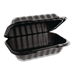 Pactiv Evergreen EarthChoice SmartLock Microwavable MFPP Hinged Lid Container, 9 x 6 x 3, Black, Plastic, 270/Carton (YCNB80961000)
