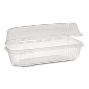 Pactiv Evergreen ClearView SmartLock Hinged Lid Container, Hoagie Container, 27 oz, 9.3 x 4.5 x 3, Clear, Plastic, 250/Carton (YCI81049)