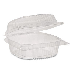 Pactiv Evergreen ClearView SmartLock Hinged Lid Container, Hoagie Container, 11 oz, 5.25 x 5.25 x 2.5, Clear, Plastic, 375/Carton (YCI81050)