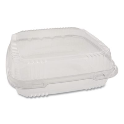 Pactiv Evergreen ClearView SmartLock Hinged Lid Container, 9.22 x 8.88 x 2.91, Clear, Plastic, 200/Carton (YCI81110)