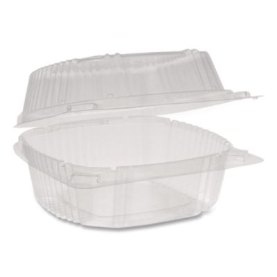 Pactiv Evergreen ClearView SmartLock Hinged Lid Container, 20 oz, 5.8 x 6 x 3, Clear, Plastic, 500/Carton (YCI81160)