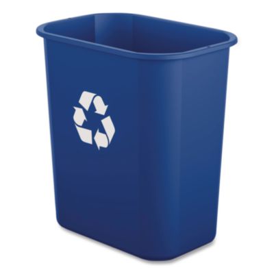 Boardwalk Deskside Recycling Bin, 3 gal, Polypropylene, Blue (12QTRECYCLEB)