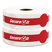 National Checking Company SecureIT Tamper Evident Food Container Seals, 1 x 7, Red, Paper, 250/Roll, 2 Rolls/Pack (P17SI2)
