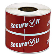 National Checking Company SecureIT Tamper Evident Food Container Seals, 1 x 3, Red, Paper, 250/Roll, 2 Rolls/Pack (P13SI2)