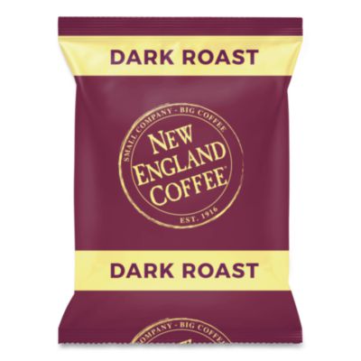 New England Coffee Coffee Portion Packs, French Dark Roast, 2.5 oz Pack, 24/Box (026190)