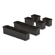 Suncast Commercial Customizable Bin System for Utility Carts, 2 Large Bins, 4 Small Bins, Black (PUCBIN6)