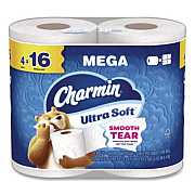 Charmin Ultra Soft Bathroom Tissue, Mega Roll, Septic Safe, 2-Ply, White, 208 Sheets/Roll, 4 Rolls/Pack, 8 Packs/Carton (19261CT)