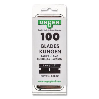 Unger Safety Scraper Replacement Blades, #9, Stainless Steel, 100/Box (SRB30)