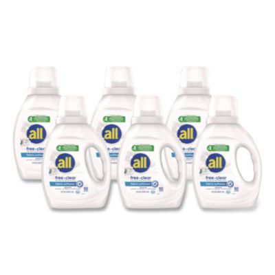 All Free Clear Liquid Fabric Softener, Fragrance Free, 34 oz Bottle, 6/Carton (47430)