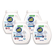 All MIGHTY PACS Free Clear HE Laundry Detergent, 80 Pods/Tub, 4 Tubs/Carton (47508)