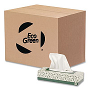 Eco Green Recycled Two-Ply Facial Tissue, White, 150 Sheets/Box, 20 Boxes/Carton (EF150)