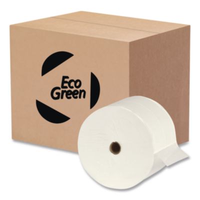 Eco Green Recycled Two-Ply Small Core Toilet Paper, Septic Safe, White, 1,500 Sheets/Roll, 24 Rolls/Carton (EB15725)
