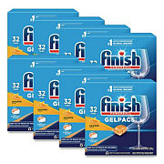 FINISH Dish Detergent Gelpacs, Orange Scent, Box of 32 Gelpacs, 8 Boxes/Carton (81053CT)