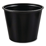 SOLO Portion Containers, 5.5 oz, Plastic, Black, 250/Bag, 10 Bags/Carton (P550BLK)