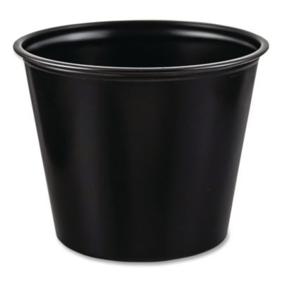 SOLO Portion Containers, 5.5 oz, Plastic, Black, 250/Bag, 10 Bags/Carton (P550BLK)