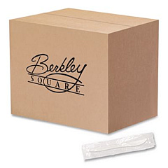 Berkley Square Individually Wrapped Mediumweight Cutlery, Knife, Plastic, White, 1,000/Carton (1101000)