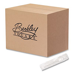 Berkley Square Individually Wrapped Mediumweight Cutlery, Soup Spoon, Plastic, White, 1,000/Carton (1104000)