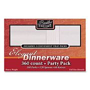 Berkley Square Heavyweight Party Pack, Heavyweight, Fork/Knife/Spoon, Plastic, Clear, 360/Pack (1088008)