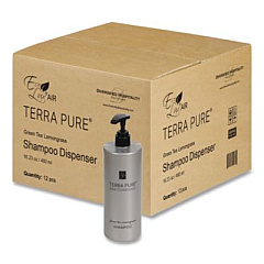Diversified Hospitality Solutions Terra Pure Shampoo Air Pump, Green Tea Lemongrass Scent, 16.23 oz Bottle, 12/Carton (458944)