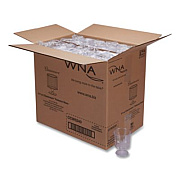 WNA Classic Crystal Plastic Wine Glasses on Pedestals, 5 oz, Clear, 10/Pack, 24 Packs/Carton (CCW5240)