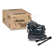 WNA Caterline Tongs, Plastic, 9", Black, 48/Carton (A7TSBL)