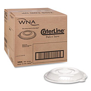 WNA Caterline Pack n' Serve Plastic Lids, Dome Lid, 12" Diameter x 1.5" h, Clear, 25/Carton (APB160DM)