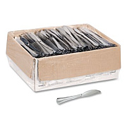 WNA Heavyweight Plastic Knives, Reflections Design, Silver, 600/Carton (630155)