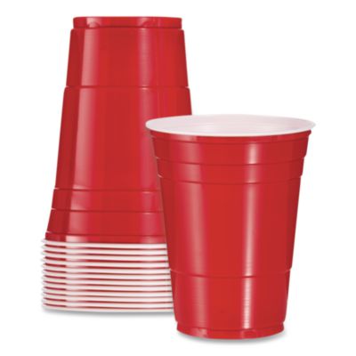 Dart SOLO Party Plastic Cold Drink Cups, 16 oz, Red, 24/Pack, 25 Packs/Carton (Y16250001)