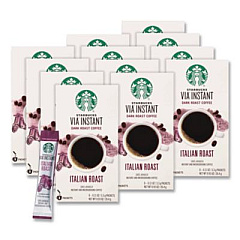 Starbucks VIA Ready Brew Coffee, 0.11 oz, Italian Roast, 8 Packets/Bag, 12 Bags/Carton (12407838CT)
