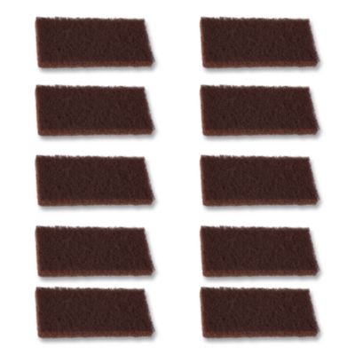 Boardwalk Heavy-Duty Utility Pad, 4.62 x 10, Brown, 10/Carton (403B)