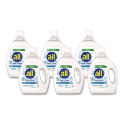 All Free Clear HE Laundry Detergent, 58 Loads, Unscented, 73 oz Bottle, 6/Carton (47415)