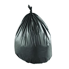 Inteplast Group Low-Density Commercial Can Liners, 33 gal, 0.9 mil, 33" x 39", Black, Interleaved Roll, 25 Bags/Roll, 6 Rolls/Carton (SL3339XPKC)