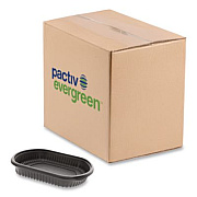 Pactiv Evergreen Clearview Micromax Microwavable Container, 36 oz, 9.37 x 8 x 1.5, Black, Plastic, 250/Carton (0CN846360000)