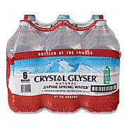 Crystal Geyser Alpine Spring Water, 1 Gal Bottle, 6/Carton (12514CT)