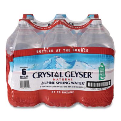 Crystal Geyser Alpine Spring Water, 1 Gal Bottle, 6/Carton (12514CT)
